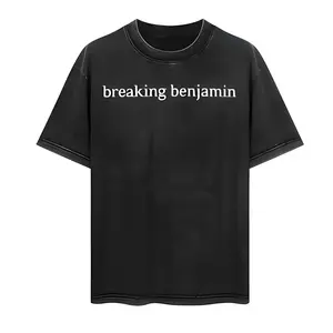 Band Breaking Benjamin Shirt Fashion Casual Vintage Washed Crewneck Short Sleeve Clothing Streetwear T-shirt Loose Menswear Top Tshirt