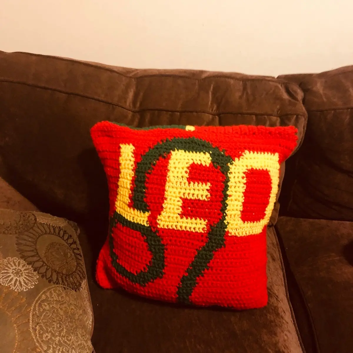 Crocheted zodiac  pillow