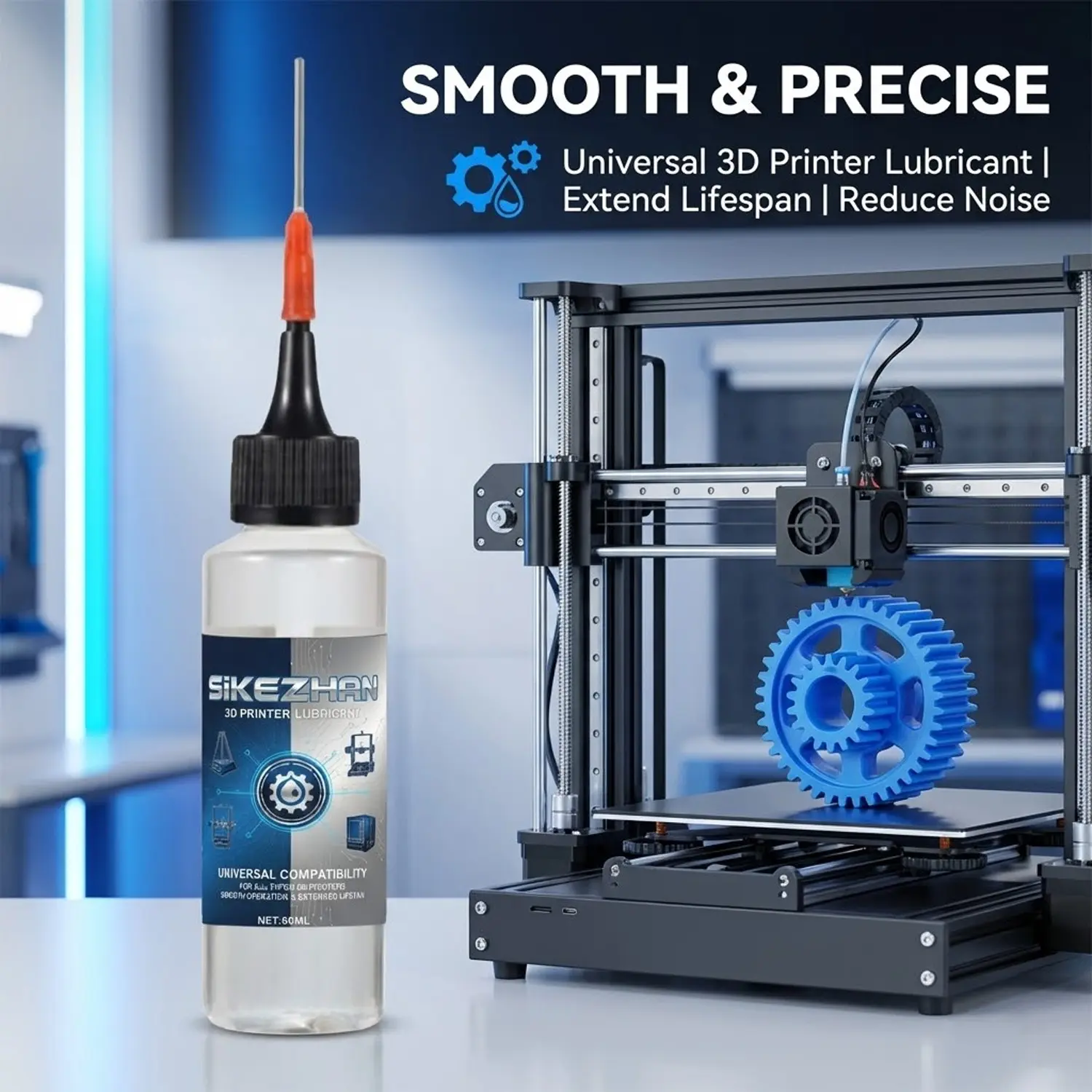 3D Printer Maintenance Kit, Synthetic Gear lube oil Grease & Linear Rail Oil for Z-Axis Lead Screw Extruder, Anti-Wear Noise Reduction, Universal Compatibility, Compatible with Bambu Lab X1C/A1/P1S/P1P, Creality K1 Max Parts & 3D Printer Accessories