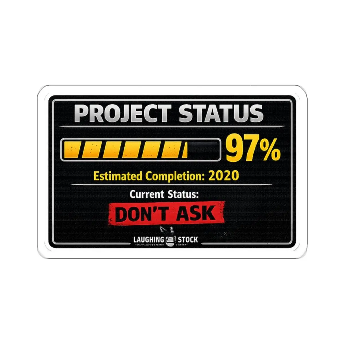 DIY Scrapbooking & Stamping Sticker - 97% Complete Project Status Label for Toys & Hobbies Crafts