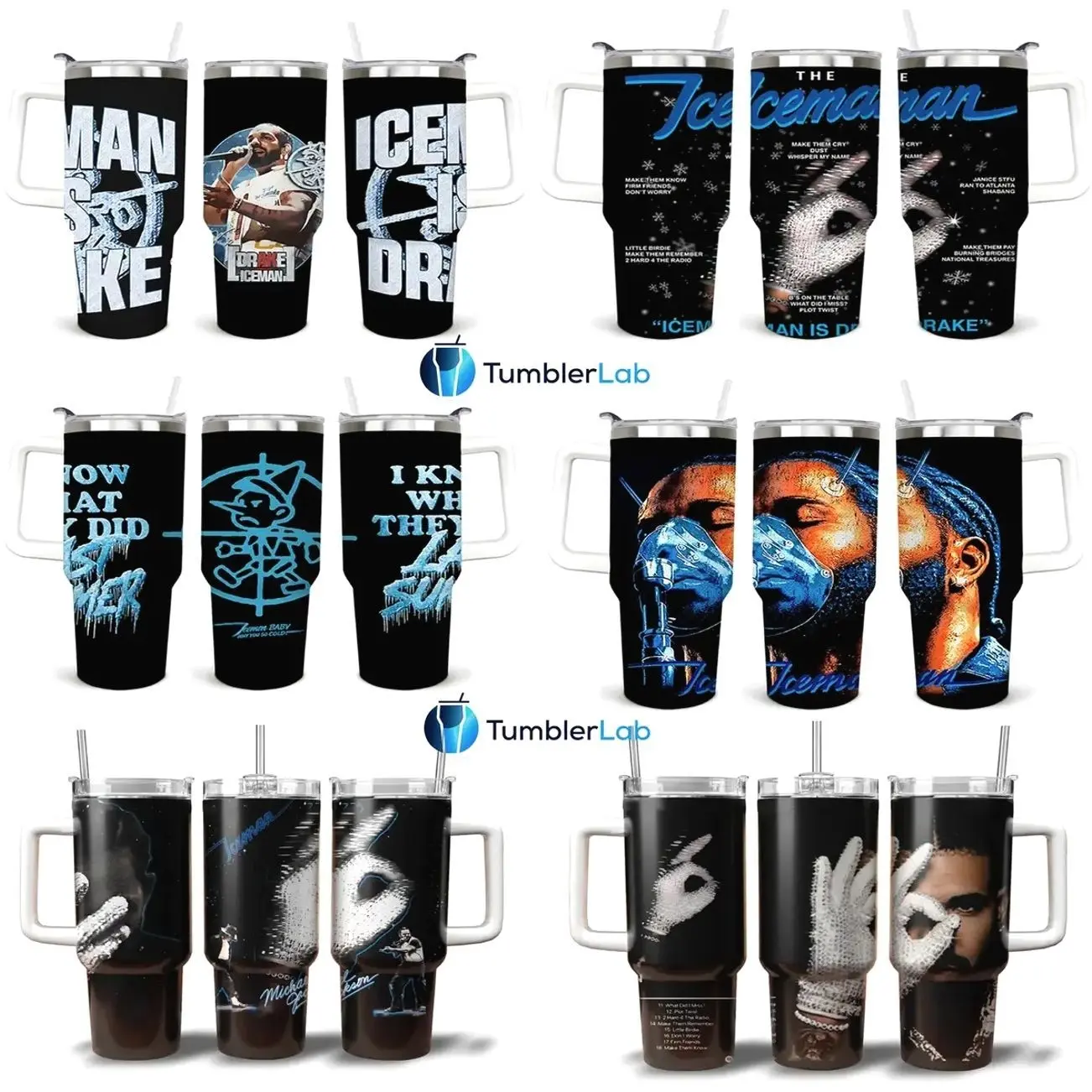 COLLECTION Drake Iceman 2026 40oz Tumbler – OVO Inspired Stainless Steel Travel Mug Set, Hip Hop Album Aesthetic Cup, Drizzy Rap Merch Insulated Tumbler for Drake Fans