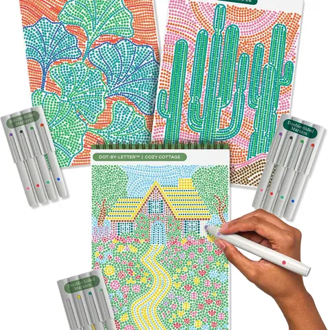 Lifelines FlowArt Guided Art Meditations – Activity Pads with Themed Markers – Dot-by-Letter, Hidden Patterns, Pogo-Dot, Mosaic Designs, UV Art, or Dot-Pop - Coloring Books for Teens, Adults & Seniors