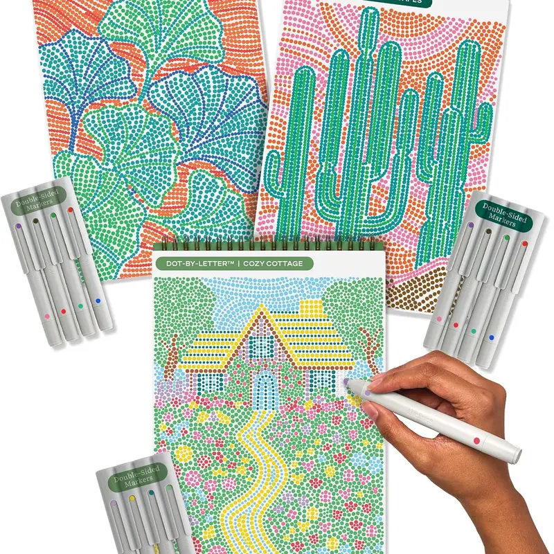 Lifelines FlowArt Guided Art Meditations – Activity Pads with Themed Markers – Dot-by-Letter, Hidden Patterns, Pogo-Dot, Mosaic Designs, UV Art, or Dot-Pop - Coloring Books for Teens, Adults & Seniors