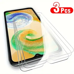 Set of 3 Transparent Tempered Glass Screen Protectors for Various Samsung Galaxy Models Including A17, A37, A27, A57, A16, A26, A36, A56, A05, A15, A25, A35, A55, A14, A24, A34, A54, And Others.