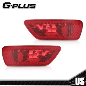 Red LED Rear Bumper Fog Tail Brake Lights Fit For 2011-21 Jeep Grand Cherokee G-PLUS