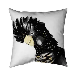Begin Home Decor 5541-1616-AN241-1 16 x 16 in. Cockatoo Parrot Feathers White Bedroom Pillow - Home Decor