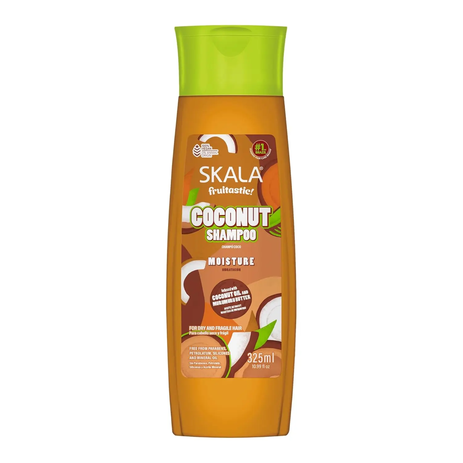 Fruitastic Coconut Shampoo 10.99 fl oz – Nourishing Formula for Dry, Fragile Hair – With Coconut Oil, Murumuru & Shea Butters – Dermatologically Tested – Vegan Hair Care