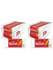 Lotus Biscoff Cookies, Caramelized Biscuit Cookie Snack, Dispenser Box (40 sleeves of 2 extra large cookies) Vegan, 0.9 Ounce, 20 Count (Pack of 2)