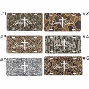 Jesus Saves Camo License Plate, Christian Cross Vanity Plate, Hunting Camouflage Car Tag, Faith Religious Auto Plate, Gift for Him