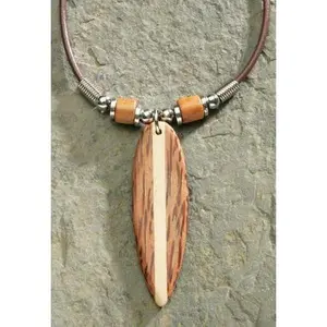 Coconut Surfboard Rubber Cord Necklace