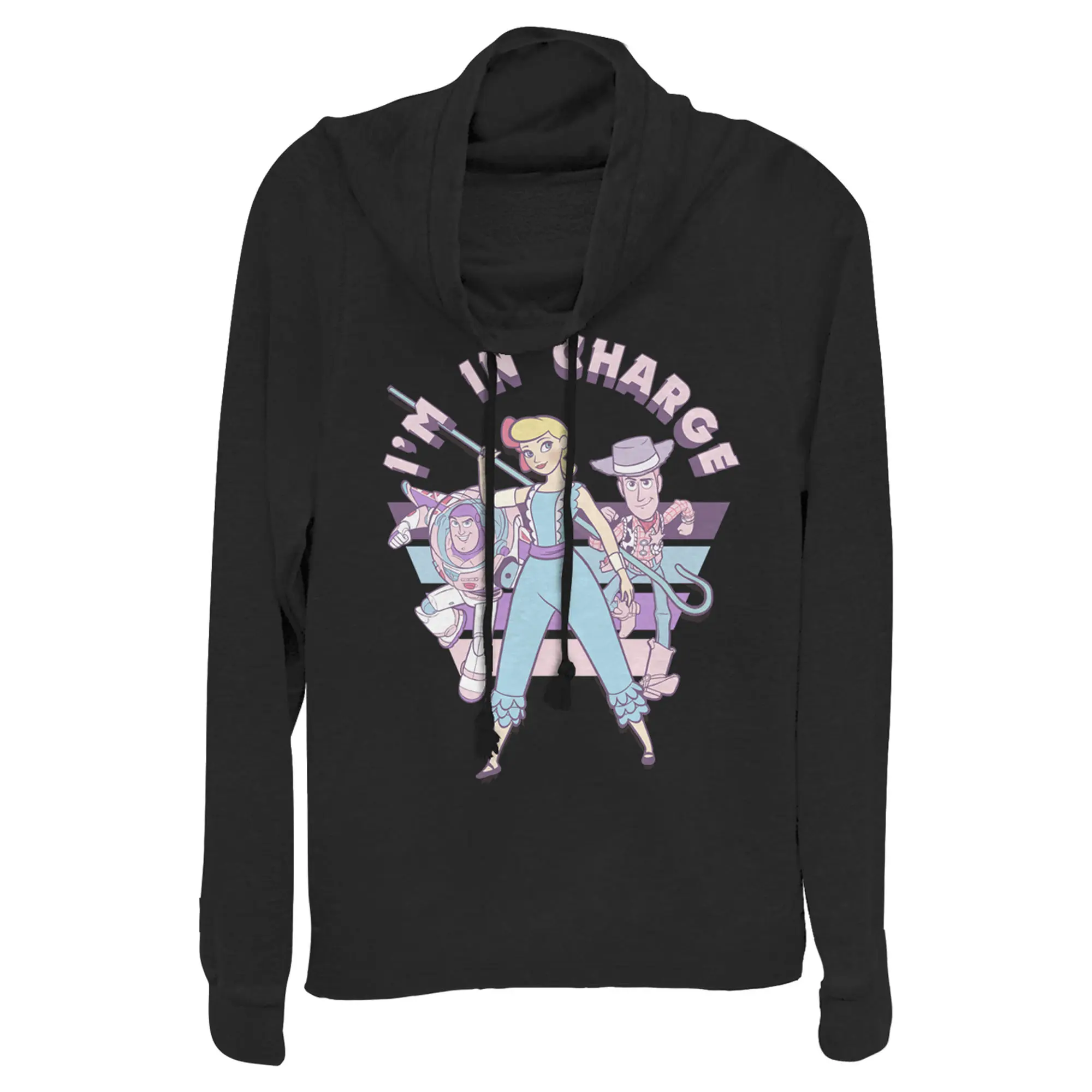 Juniors Womens Toy Story Bo Peep In Charge Cowl Neck Sweatshirt