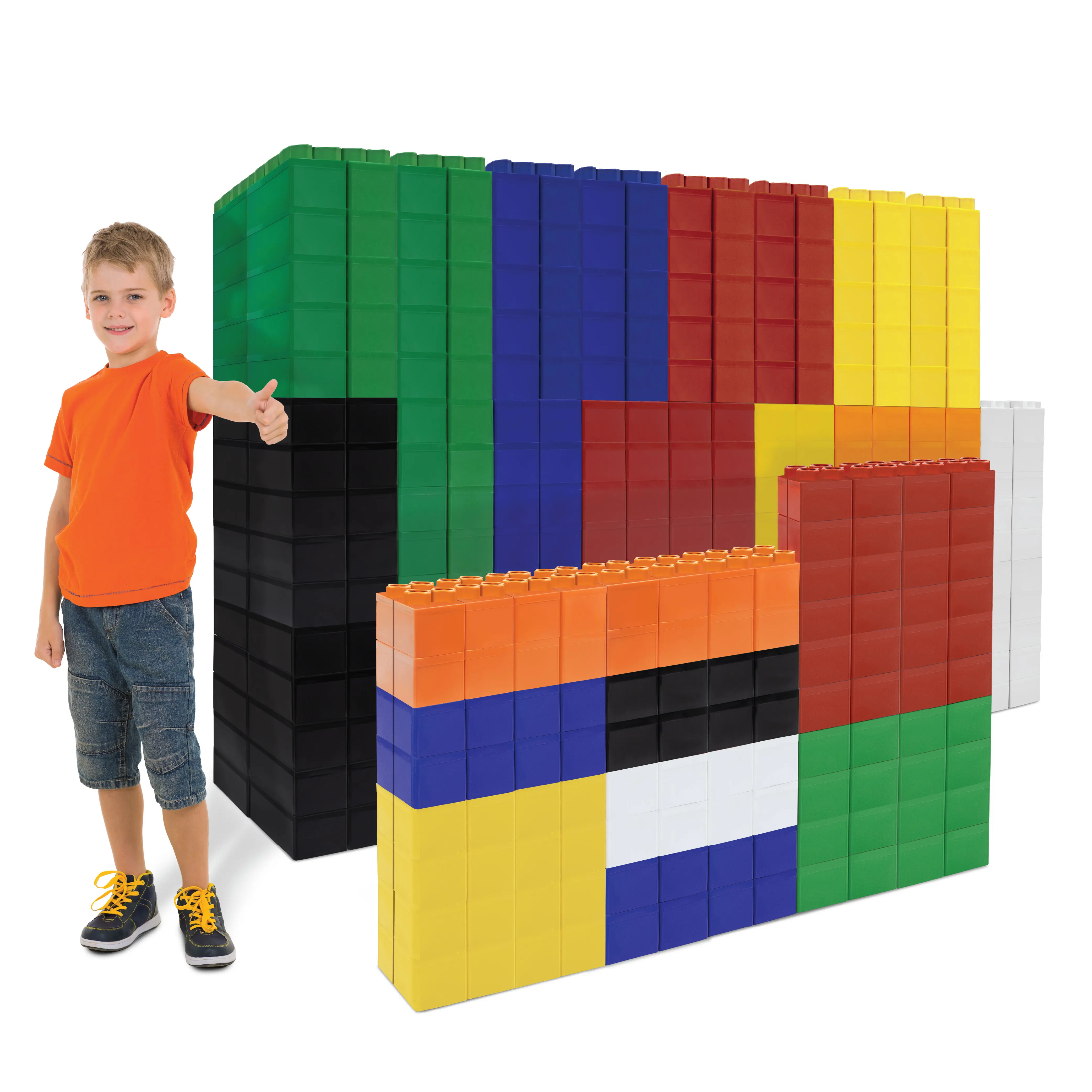 624 PC STEM Jumbo Building Blocks for Kids Educator Figures Set: Biggo Blocks Giant Building Blocks Ages 3-8 for Indoor & Outdoor Play and Creative Learning Toys with Figures