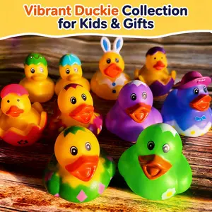 10-Piece Easter Rubber Duck Collectible Figurine Set - Adorable Yellow Duck Decorations, Cute Duck Design | Fun Holiday Atmosphere Decor for Easter, Spring Festival | Cute Dashboard Accessory for Boys and Girls - Perfect Gift!