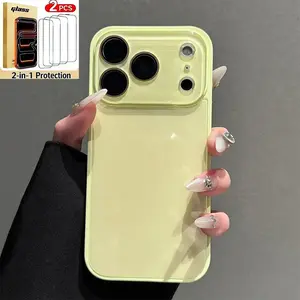 【Silky Skin-Like Touch】phone case Candy Macaron Series – Skin-Feel Crystal Clear Case for iPhone 17, 16, 15, 14, 13 Pro Max – Soft TPU Bumper + Hard PC Back – Full Lens Coverage – Cute, Minimalist, Pink & White Silky Smooth Pastel Cover