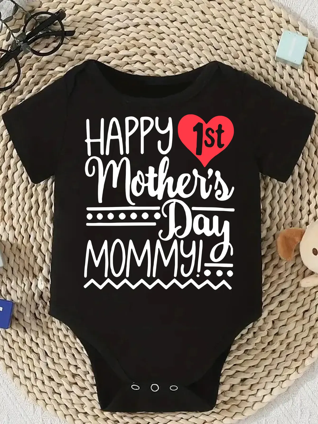 Baby Bodysuit Happy 1st Mothers Day Mommy Print Unisex Infant Onesie