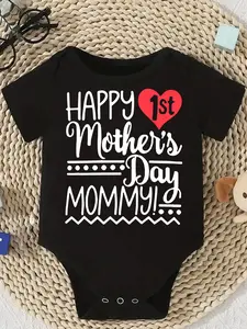 Baby Bodysuit Happy 1st Mothers Day Mommy Print Unisex Infant Onesie