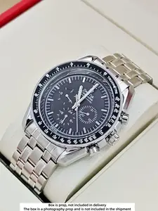 Luxury Waterproof Men's Watch, Quartz Analog Round Face, Stainless Steel Buckle Strap, Casual Business Style, Perfect Gift