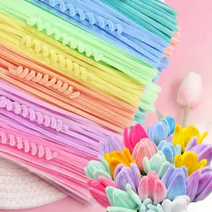 700 Pieces Macaron Color Twist Sticks - 7 Colors Flower DIY Decoration Materials, Soft Candy Color Handmade Root Strips, Suitable for Art Creation, Handmade Bouquet Making and Crafts