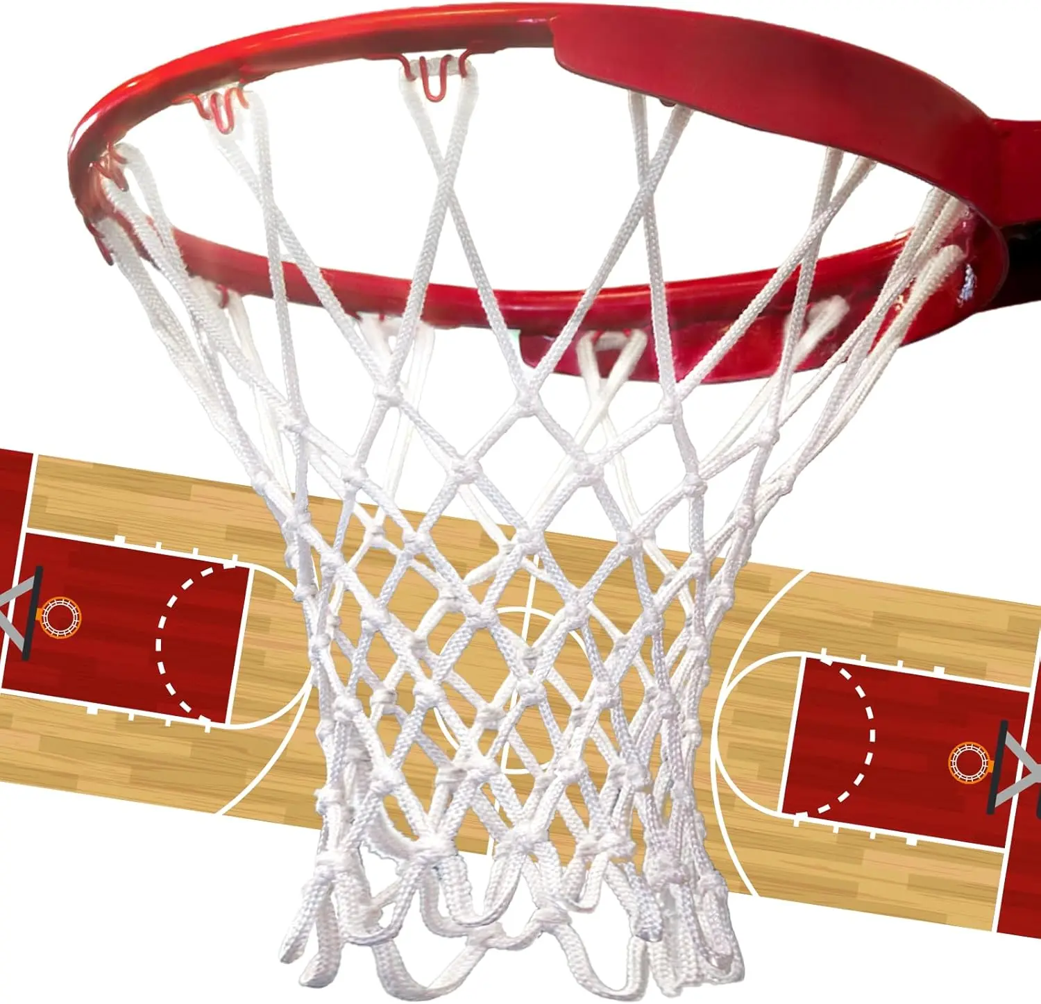Basketball Net (6.9 oz), Professional 12 Loops Basketball Net Replacement, Heavy Duty Basketball Hoop Net Outdoor, Premium Basketball Nets for All Weather Anti Whip, Fits All Standard Rims