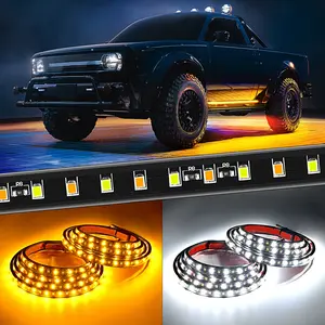 Nilight 48 Inch 114 Leds Running Board Amber White Light Strip (Pair)