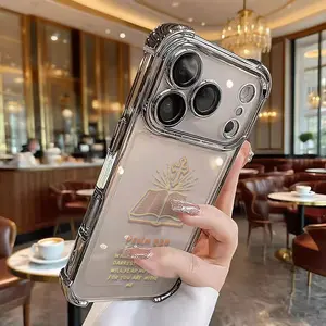 Bible Cross Line Art Print Phone Case Showcasing The Comforting Psalm 23:4 Quote With Four-Corner Airbag Electroplated Featuring A High-Transparent Tpu Back With Reinforced Shock-Absorbent Airbags And Shiny Electroplated Frame For iphone 17 16 15 14 13 12
