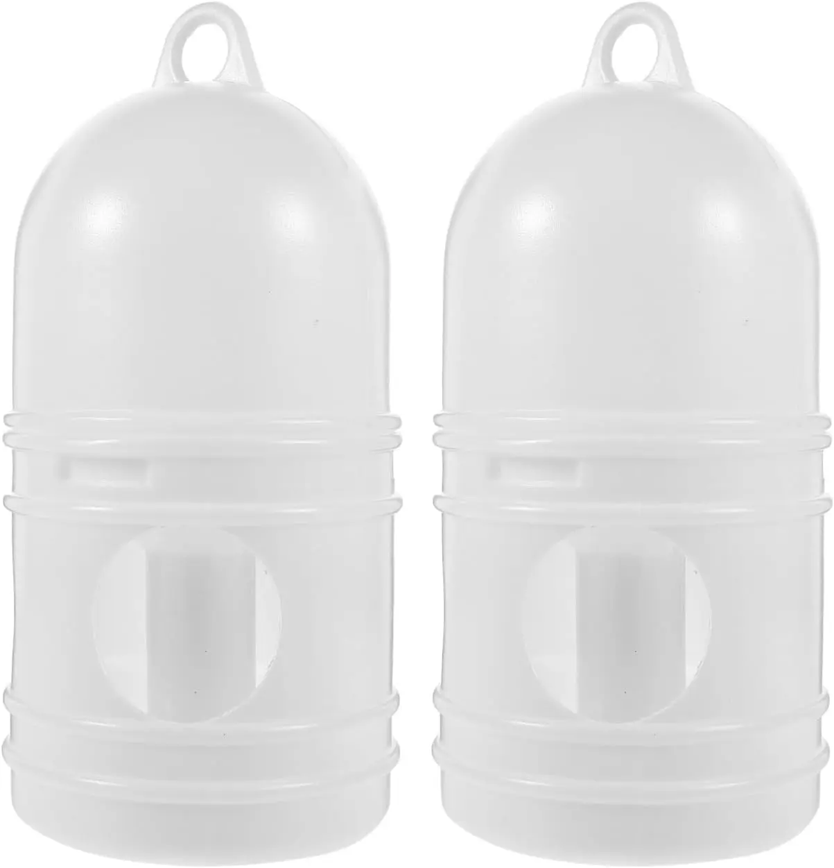 2Pcs Bird Water Dispenser Pigeon 1L Water Feeder with Detachable Design Three Hole Drinking Automatic Food Outlet Lightweight White for Pigeons Parrots