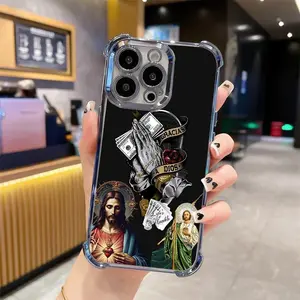 Creative Jesus Pattern Phone case for iPhone 17 Pro Max 16 Plus 15 14 13 12 Full Body Protection Shockproof Soft Silicone Cover 285