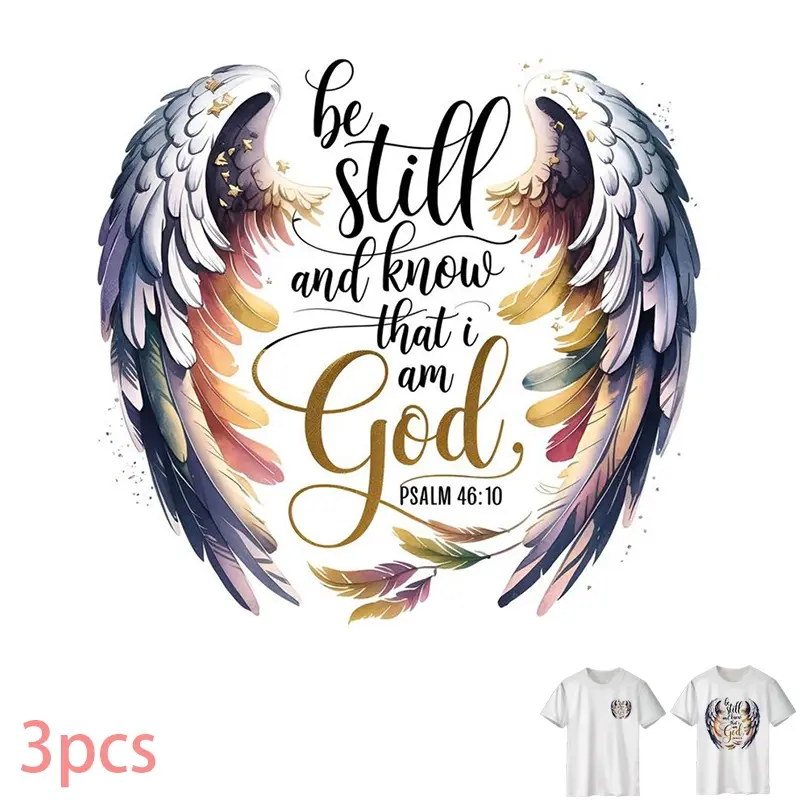 Angel Wings Pattern Heat Transfer Vinyl Sticker for T-shirts, Jeans, Hoodies, Backpacks - Durable PVC DIY Iron-On Decal, Washable