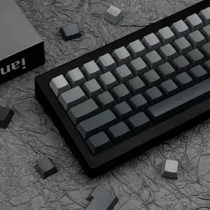 JOLINTAL PBT Keycap Set (136+ Keys), Cherry Profile Grey Gradient, Side-Printed Translucent, MX Switch Compatible, Custom Mechanical membrane Keyboard Parts, Gaming Keyboard Accessories