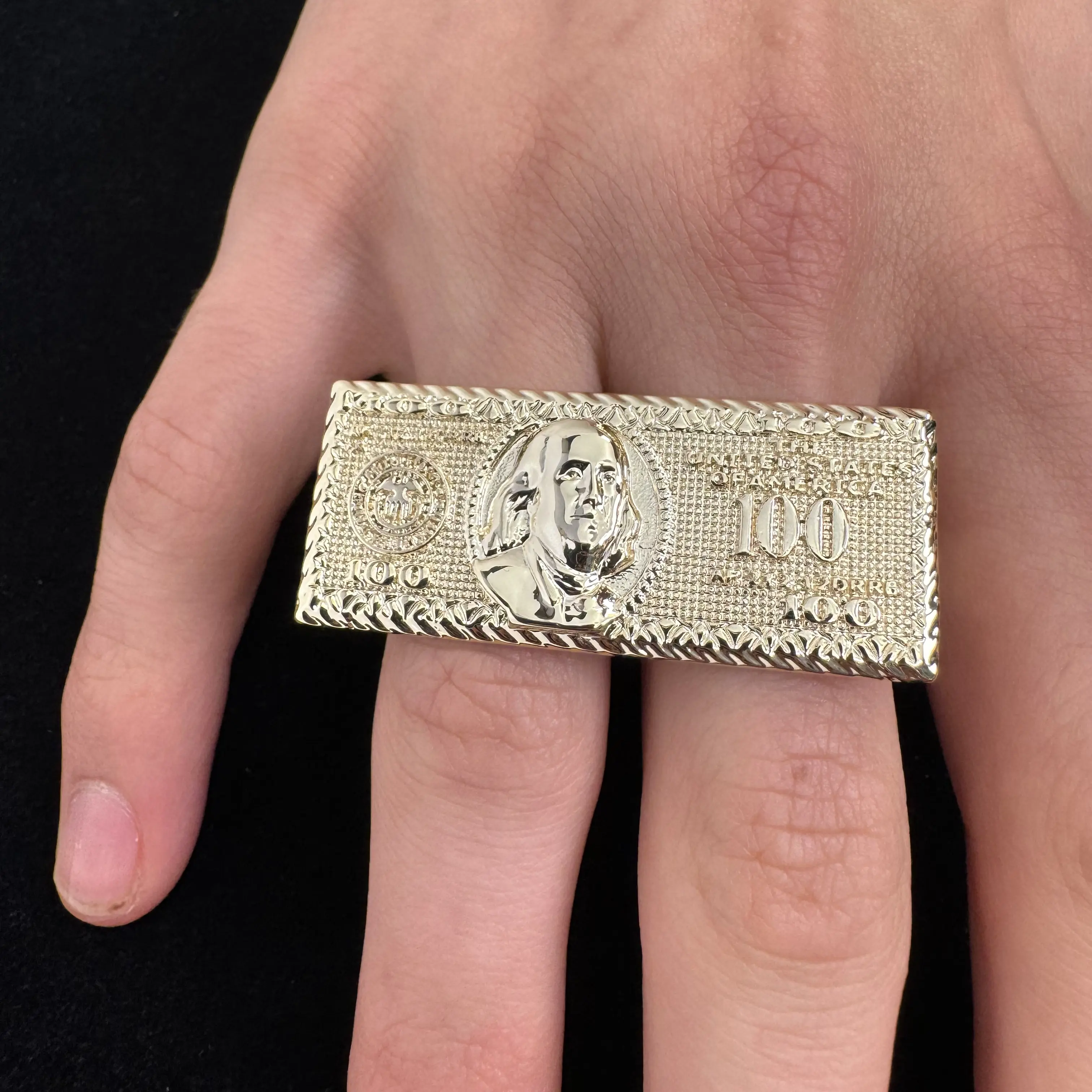 100 Dollar Ring With Nugget Design 