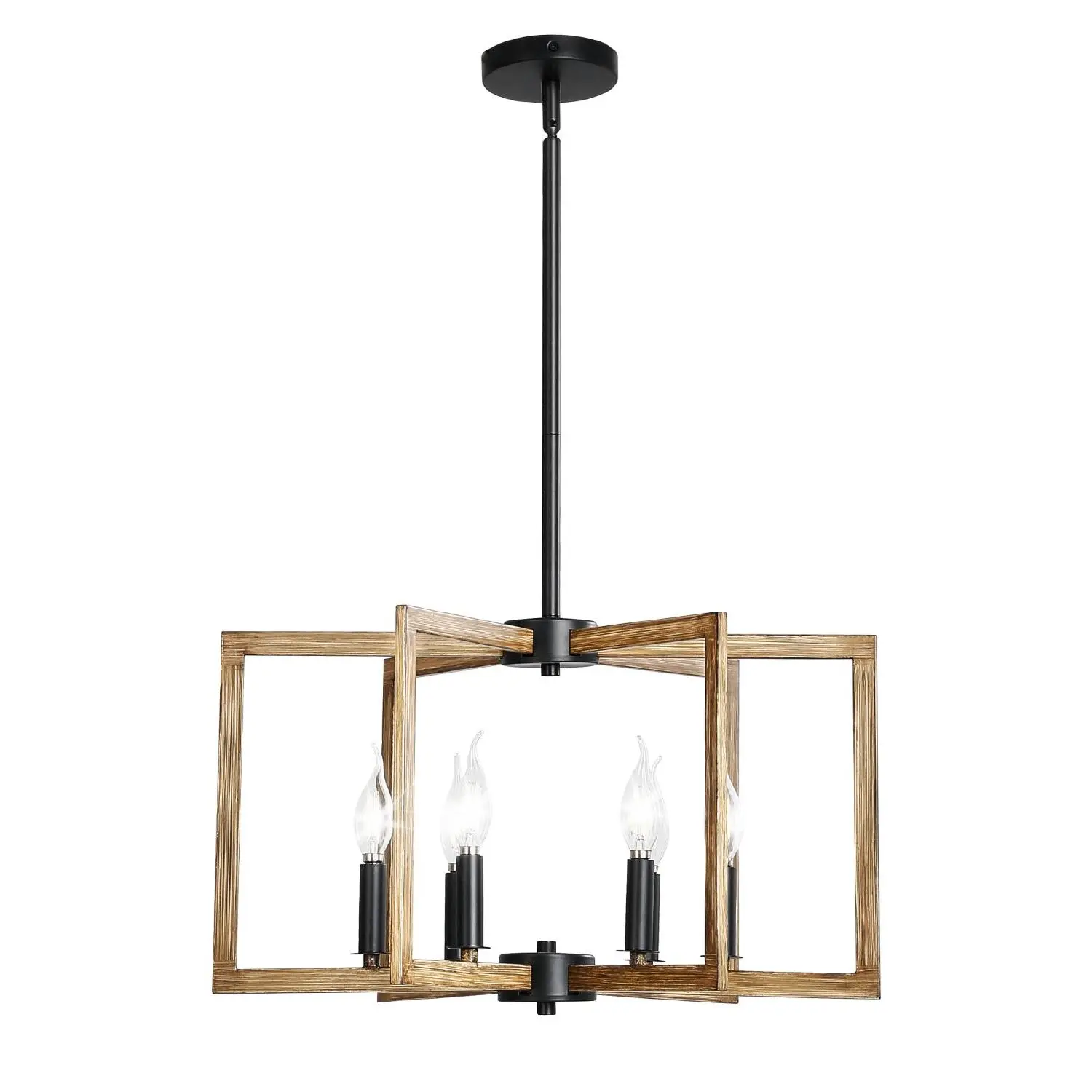 【DealsForYouDays】VEVOR 6-Light Chandelier, Metal Farmhouse Chandelier, Adjustable Height, Dining Room Hanging Light Fixture for Ceilings, Modern Chandelier for Bedroom, Foyer, Hall, Kitchen, Living Room and Entryway Dimmable Warm White