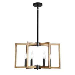 VEVOR 6-Light Chandelier, Metal Farmhouse Chandelier, Adjustable Height, Dining Room Hanging Light Fixture for Ceilings, Modern Chandelier for Bedroom, Foyer, Hall, Kitchen, Living Room and Entryway