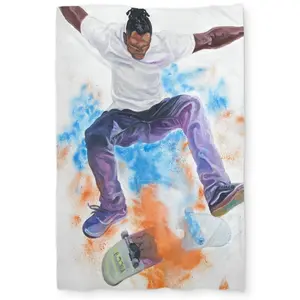 360 Stand Twin XL Microfiber Duvet Cover - Skater Sports Print, Vibrant Look, Machine Washable, for Twin Size Beds, Living Room Sports & Games Use, Machine Wash, Extra-Long Duvet Covers, Machine-Washable Duvet Covers