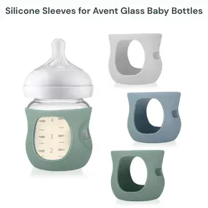 Silicone Sleeves for Avent Glass Baby Bottles, Anti Breakage Bottle Holder for Philips Avent Birthday Gift Father Day Gift