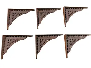 6 Antique Style Shelf Brace Wall Bracket Cast Iron Brackets SMALL 5 x 4 Restore