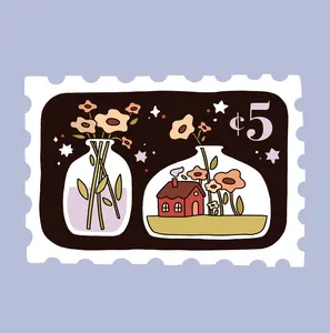 Postage stamp sticker