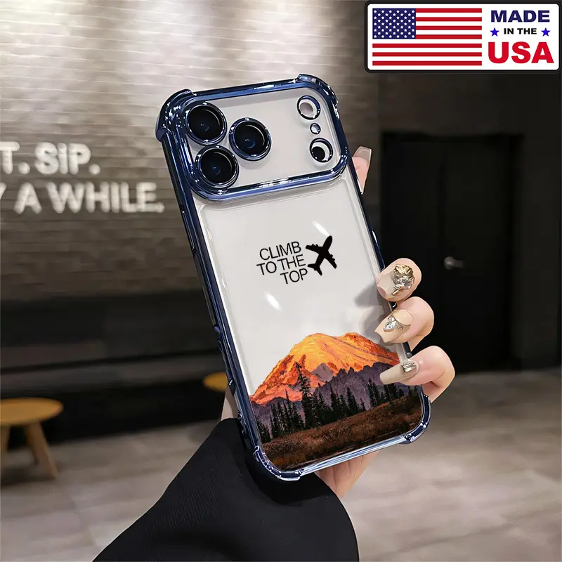 Climb To The Top Mountain Forest Landscape Aesthetic Smartphone Case, Soft Silicone TPU Shockproof Protector for iPhone 17/16/15/14/13/12 Plus Pro Max Ultra & Samsung 22/23/24/25 Plus Pro Max Ultra, Vintage Unique Fashion Cellphone Accessories