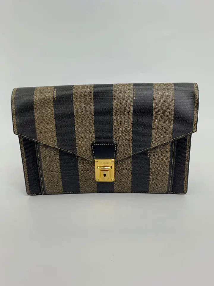 Pre-owned FENDI canvas Clutches & Wristlets Pequin Clutch