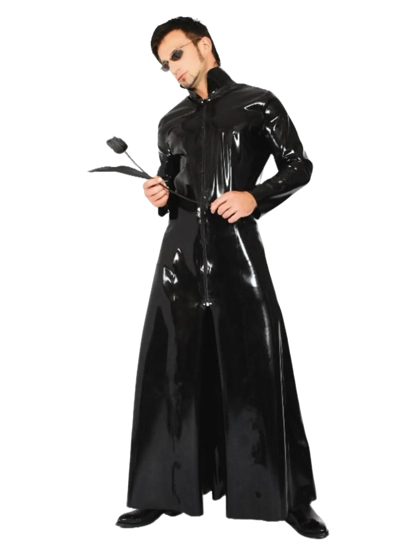 Long Coat Top for Men, European and American Style, Stage and Bar Performance Wear, Costumes, Cosplay, Fashionable Hoodie Jumper, Perfect for Shows and Events