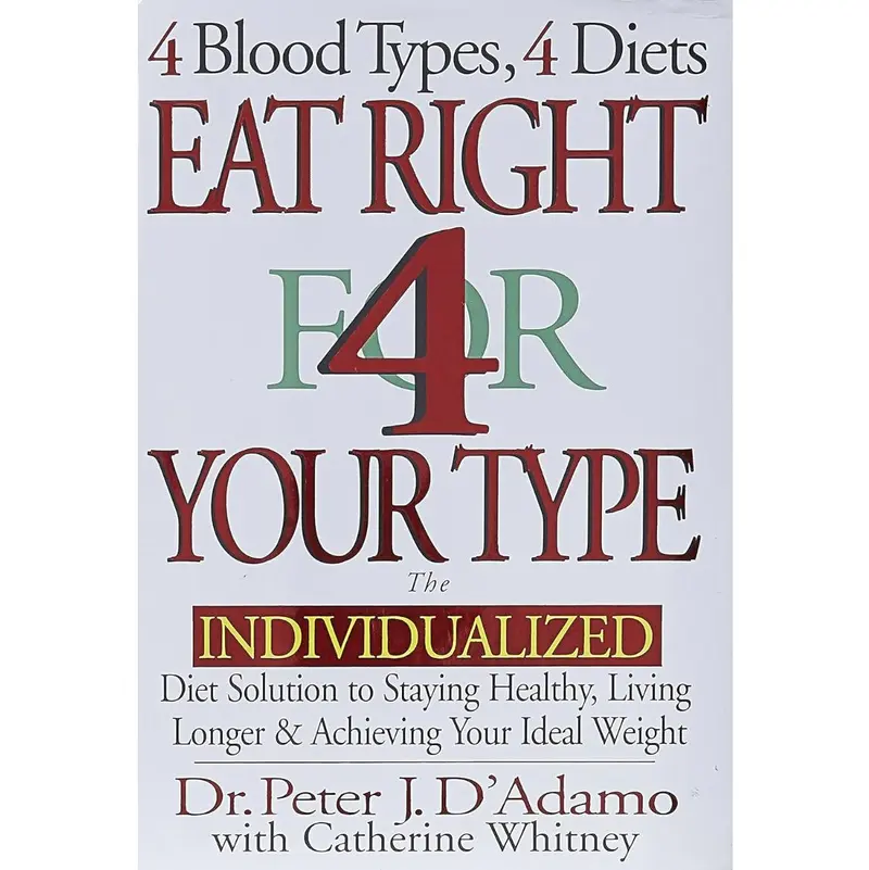 Eat Right 4 Your Type : The Individualized Diet Solution to Staying Healthy - Living Longer and Achieving Your Ideal Weight by Peter J. D'Adamo, Catherine Whitney - Hardcover