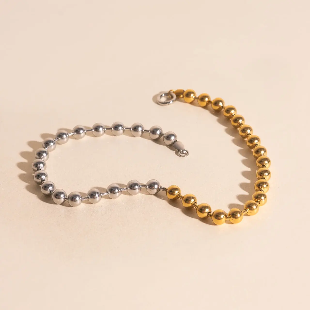OH CLEMENTINE Ballz Series Unisex PVD-Coated Stainless Steel Statement Necklace, Interchangeable Small Balls Gold Chain Fashion Costume Accessory