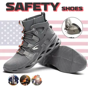 Mining High Top Breathable Anti Crushing Work Shoes Steel Capped Anti Piercing Underground