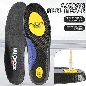 Full Palm Carbon Fiber Insole with Arch Support for Sports High Elasticity Anti-Slip Shock Absorption Breathable Sweat-Wicking Ultra-Comfortable for Men & Women Footwear Foam height boosters