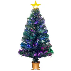 90cm Fiber Optic Christmas Tree with Star Top, LED Star Light, and Transparent Options, USB Plug, Indoor Decor for Living Room, Bedroom, Office