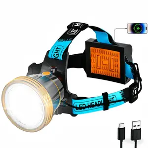 Ultra-Bright 9000mAh LED Headlamp 4000LM with 6 Modes, USB Power Bank, Motion Sensor, Digital Battery Indicator for Outdoor Fishing Camping Hiking Hunting Garage