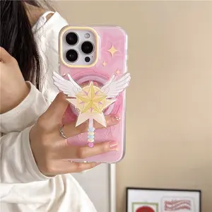 Magical  Magic Wand Phone Case for iPhone 13 14 15 16 Pro Max Card Captor Sakura Magnetic Wireless Charging Magsafe Cover
