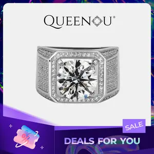 【403】"Deck The Hall" 5 Carat Synthetic Moissanite Men's Inlaid Paved Ring