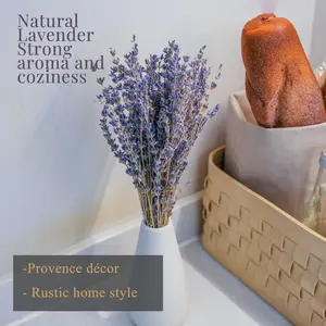 Natural Dried Lavender Bouquet Set - 50 Pieces with Strong Fragrance Preserved Flowers for Home Decor Weddings and Gifts Eco-decor 50pcs 43 cm French Mood Perfect for Interior Design and Gifts flowers bouquet room decorations home decoration angel  tree