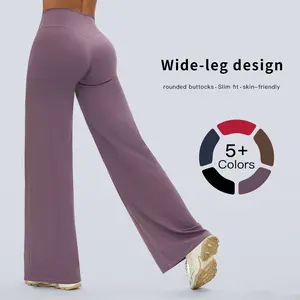 Tenwolf Women's High Waist Flared Sports Tummy Control Leggings Casual Comfortable Wide Waistband Skinny Pants Suitable for Gym Running Workout Clothing for Women Summer 2025
