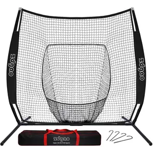 7x7ft Baseball Softball Practice Net- Portable Baseball Net for Batting, Hitting, Pitching Come with Carry Bag,  for Players of Any Skill Level - Easy Assembly